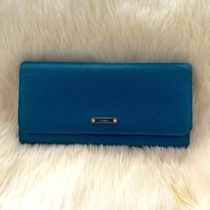 Fendi Continental Wallet Blue